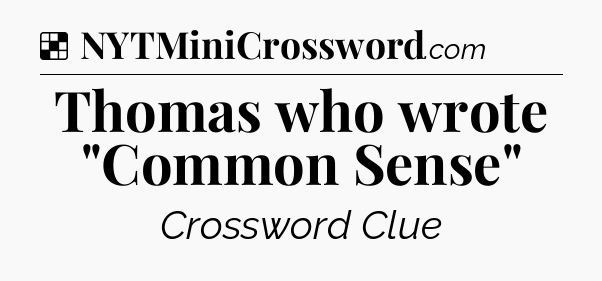 Solution: Thomas who wrote 