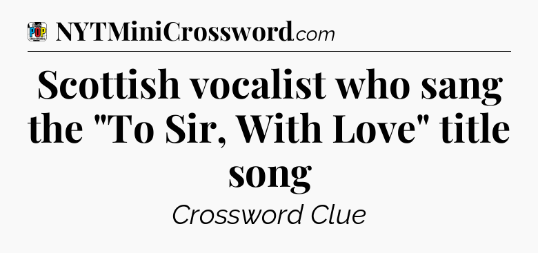 Scottish vocalist who sang the 