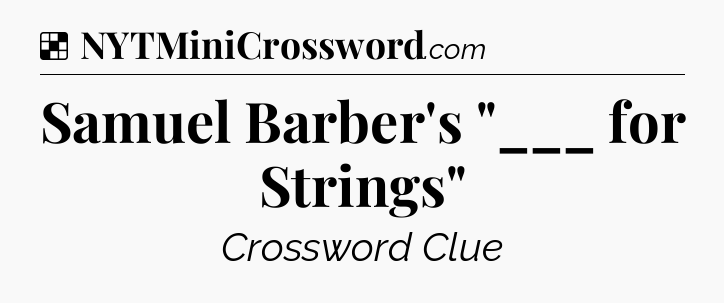 Solution: Samuel Barber's 