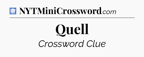 Quell Puzzle Page Crossword Clue