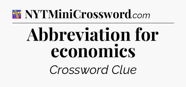 Abbreviation for economics Codycross