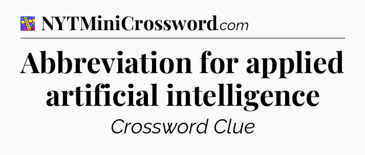 Abbreviation for applied artificial intelligence Codycross