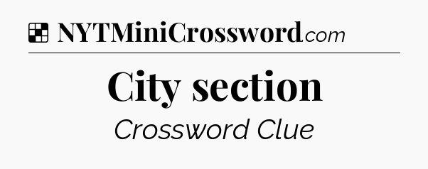 Solution: City section - NYT Crossword