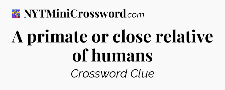 A primate or close relative of humans Codycross