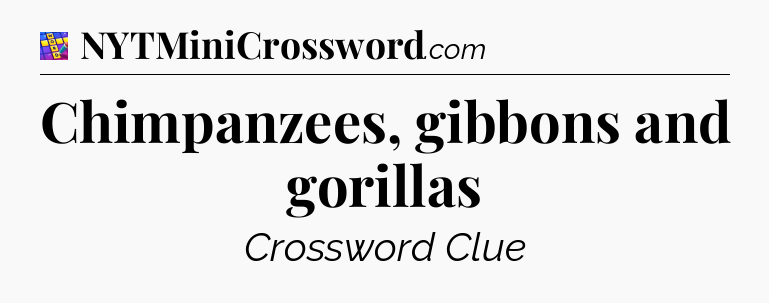Chimpanzees, gibbons and gorillas Codycross