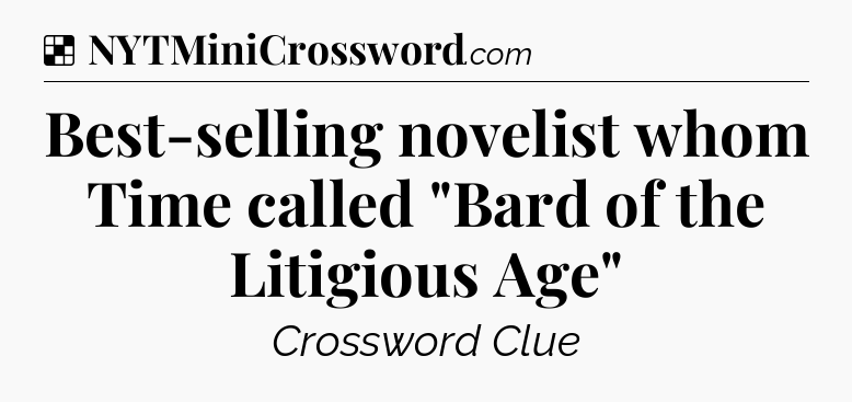Solution: Best-selling novelist whom Time called 