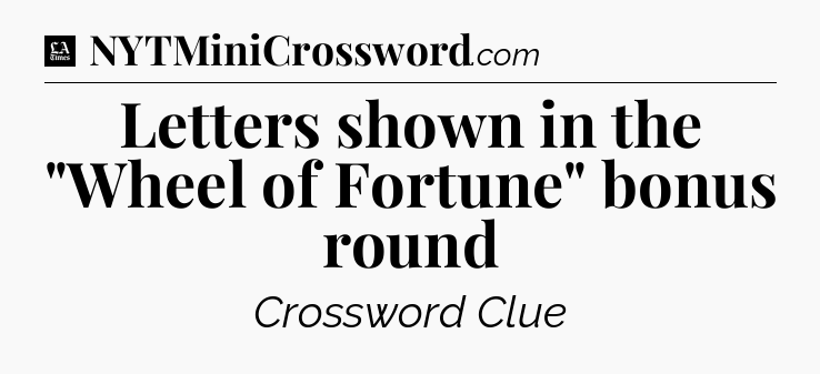 Letters shown in the 