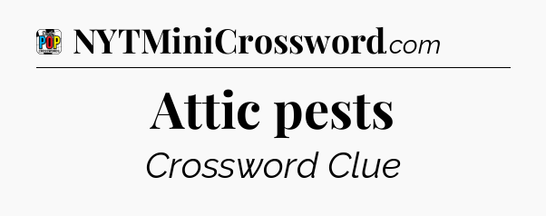 Attic pests Crossword Clue