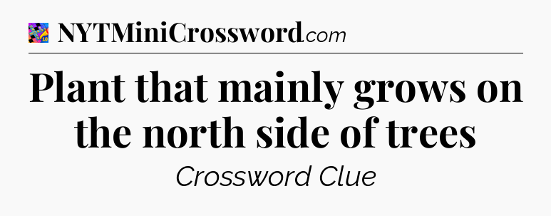 Plant that mainly grows on the north side of trees Crossword Clue