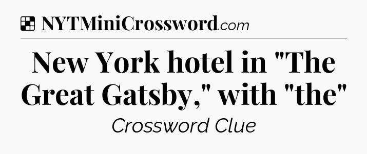 Solution: New York hotel in 