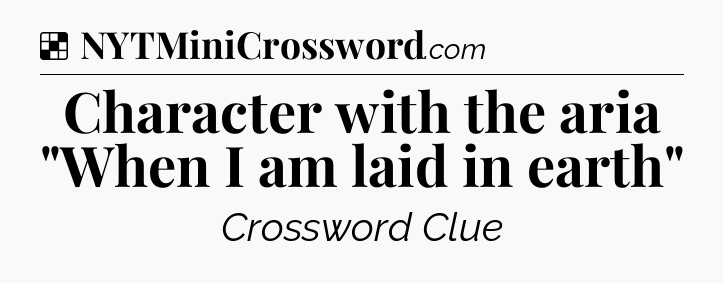 Solution: Character with the aria 