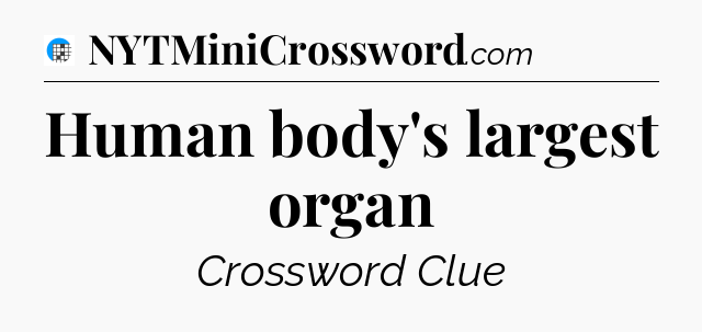 Human body's largest organ Crossword Clue