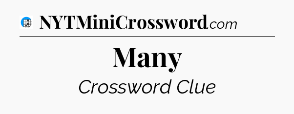 Many Crossword Clue