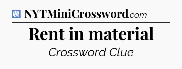 Rent in material Puzzle Page Crossword Clue