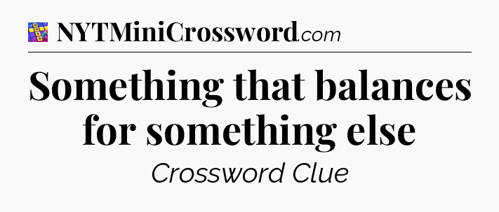 Something that balances for something else Codycross