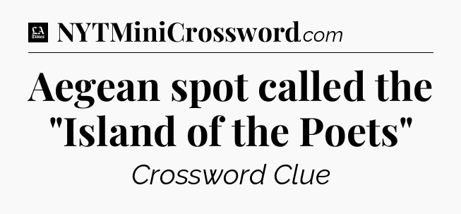 Aegean spot called the 