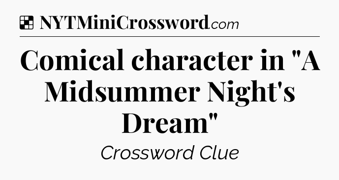 Solution: Comical character in 