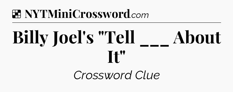 Solution: Billy Joel's 