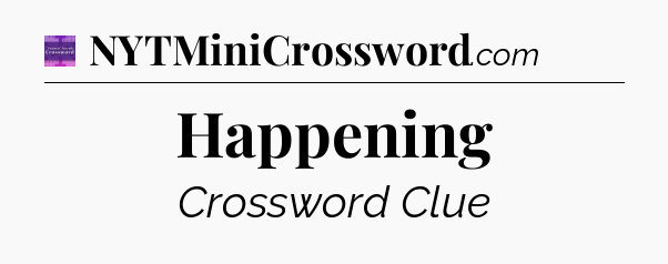 Happening - Thomas Joseph Crossword