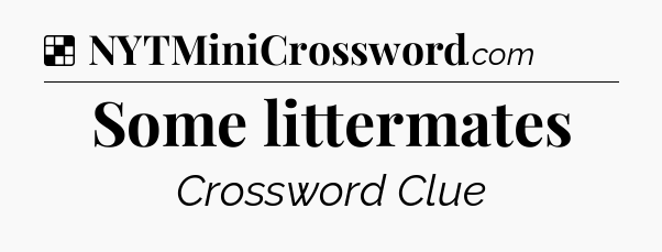 Solution: Some littermates - NYT Crossword
