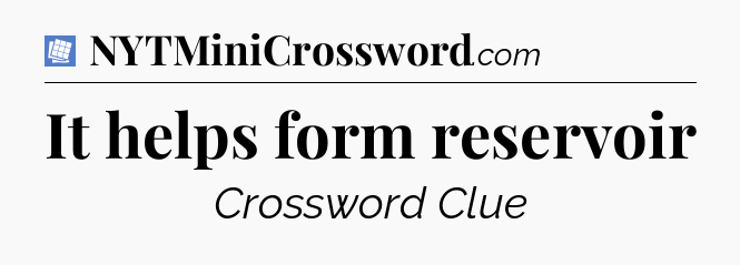 It helps form reservoir Puzzle Page Crossword Clue