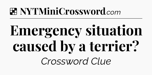 Solution: Emergency situation caused by a terrier - NYT Crossword