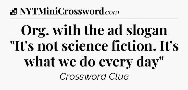 Solution: Org. with the ad slogan 