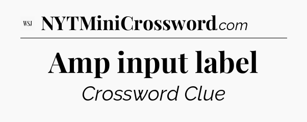 Amp input label - WSJ Crossword