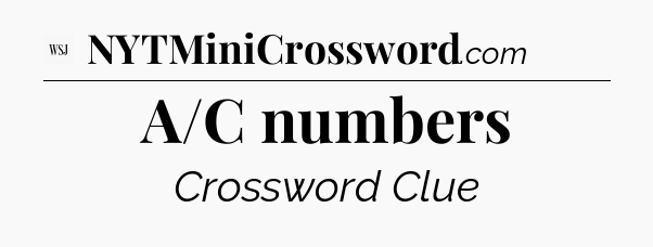 A/C numbers - WSJ Crossword