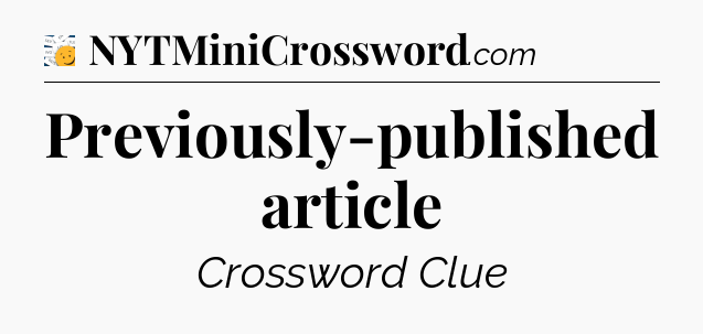 Previously-published article - 7 Little Words