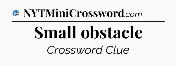 Small obstacle Crossword Clue