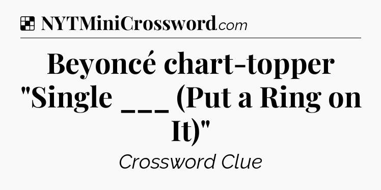Solution: Beyoncé chart-topper 