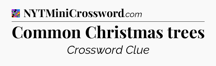 Common Christmas trees Crossword Clue
