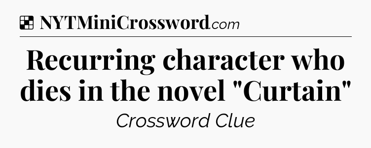 Solution: Recurring character who dies in the novel 