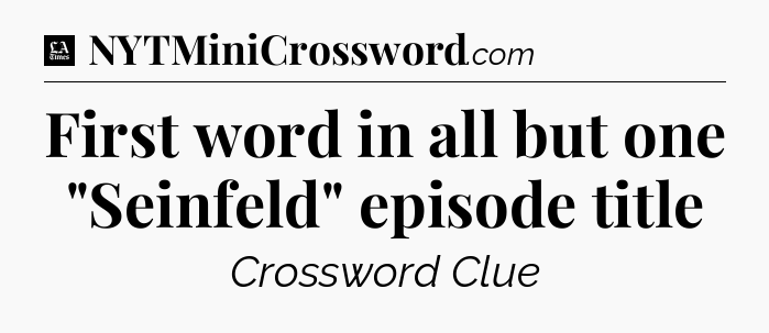 First word in all but one 