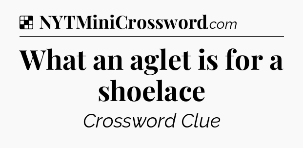 Solution: What an aglet is for a shoelace - NYT Crossword