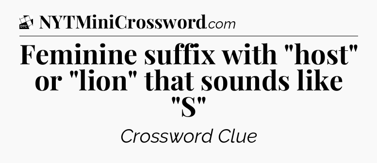 Feminine suffix with 