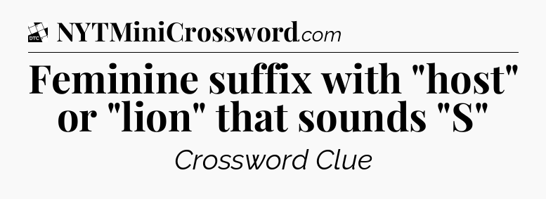 Feminine suffix with 