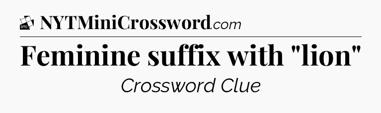 Feminine suffix with 