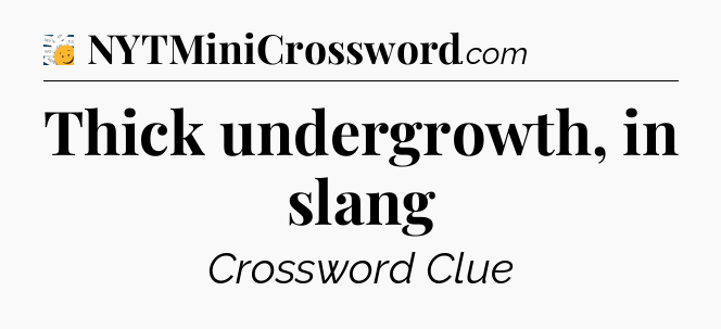 Thick undergrowth, in slang - 7 Little Words