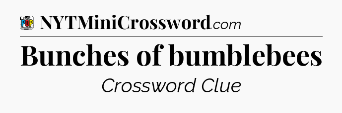 Bunches of bumblebees Crossword Clue