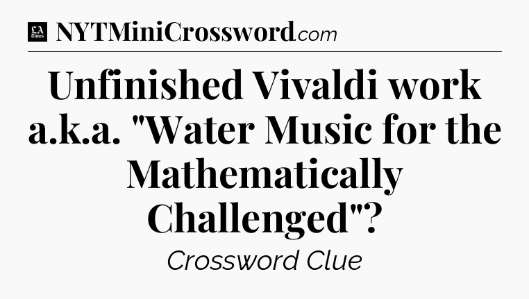 Unfinished Vivaldi work a.k.a. 