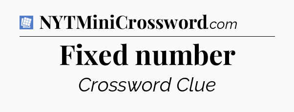 Fixed number Puzzle Page Crossword Clue