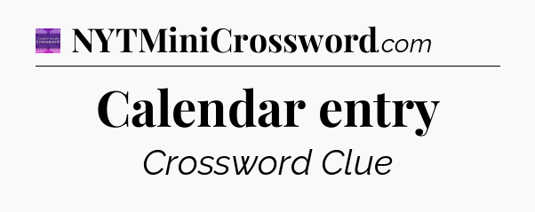 Calendar entry - Thomas Joseph Crossword