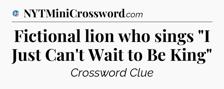 Fictional lion who sings 