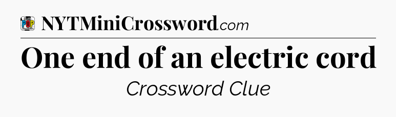 One end of an electric cord Crossword Clue