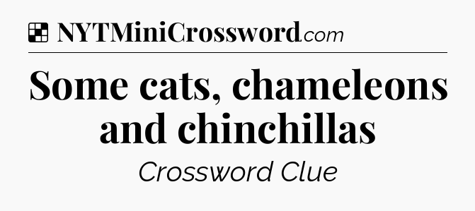 Solution: Some cats, chameleons and chinchillas - NYT Crossword