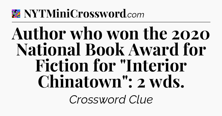 Author who won the 2020 National Book Award for Fiction for 