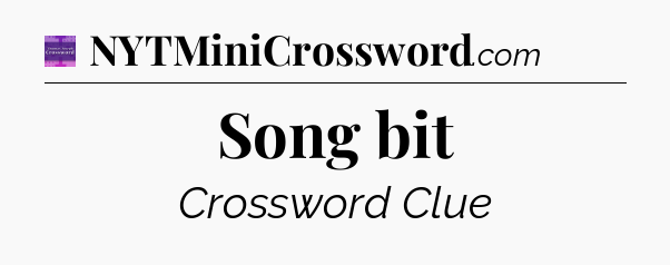 Song bit - Thomas Joseph Crossword