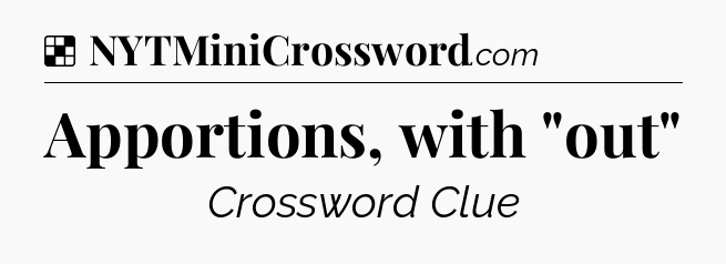 Solution: Apportions, with 
